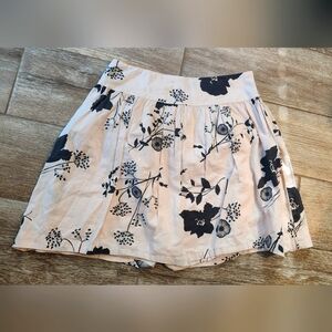 Pink and Black Floral Skirt